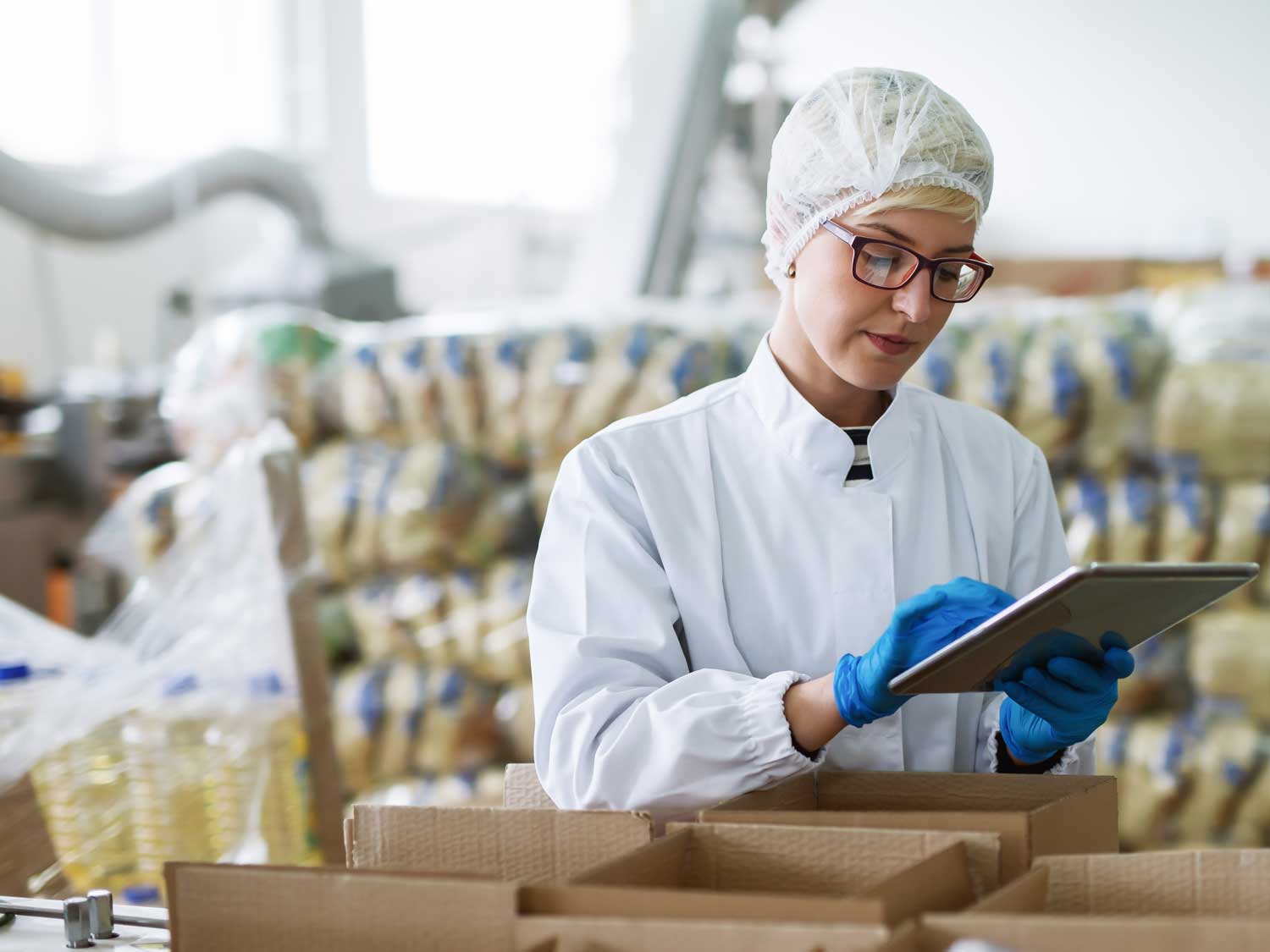 factory worker with tablet